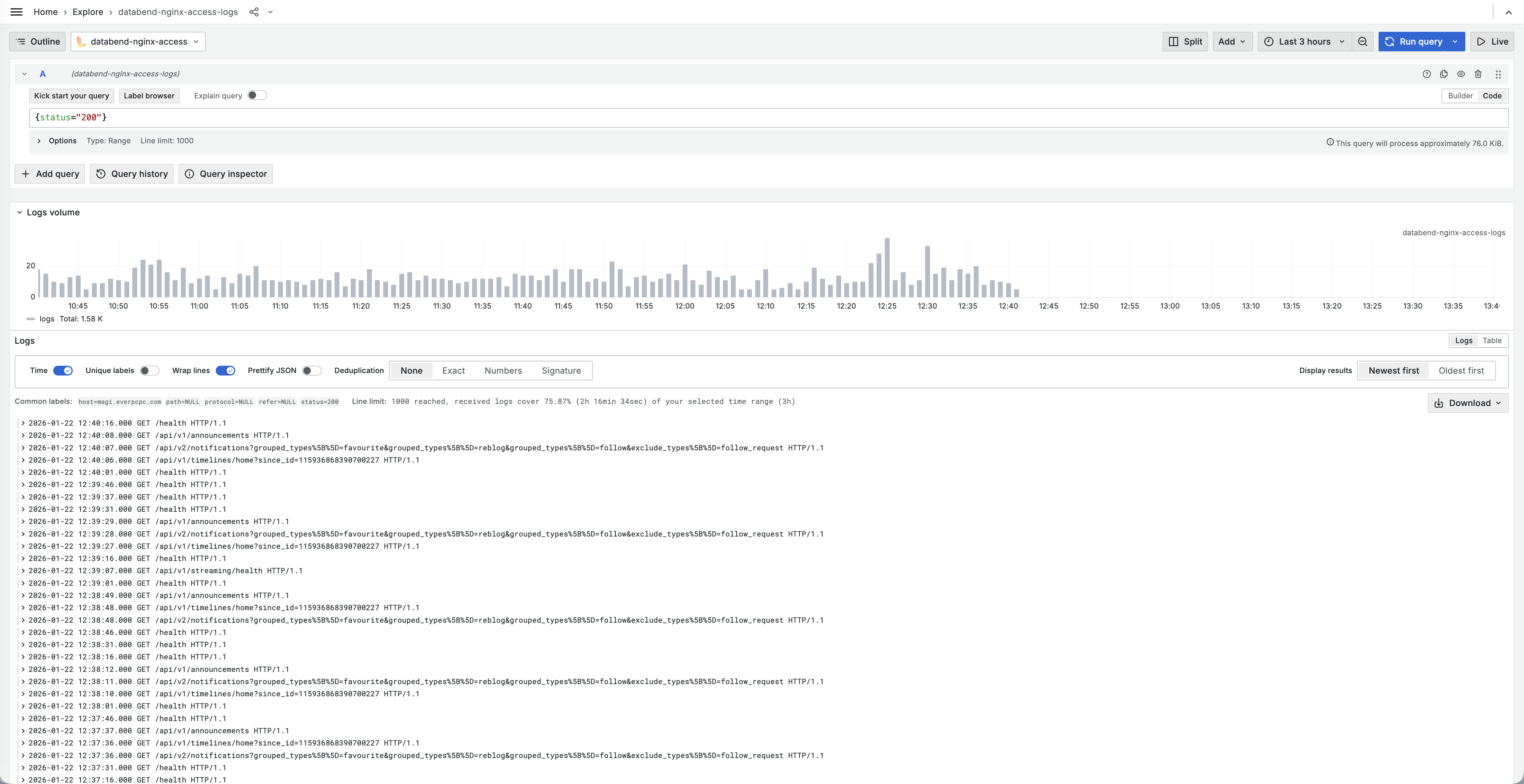 Test Loki Query with Explore