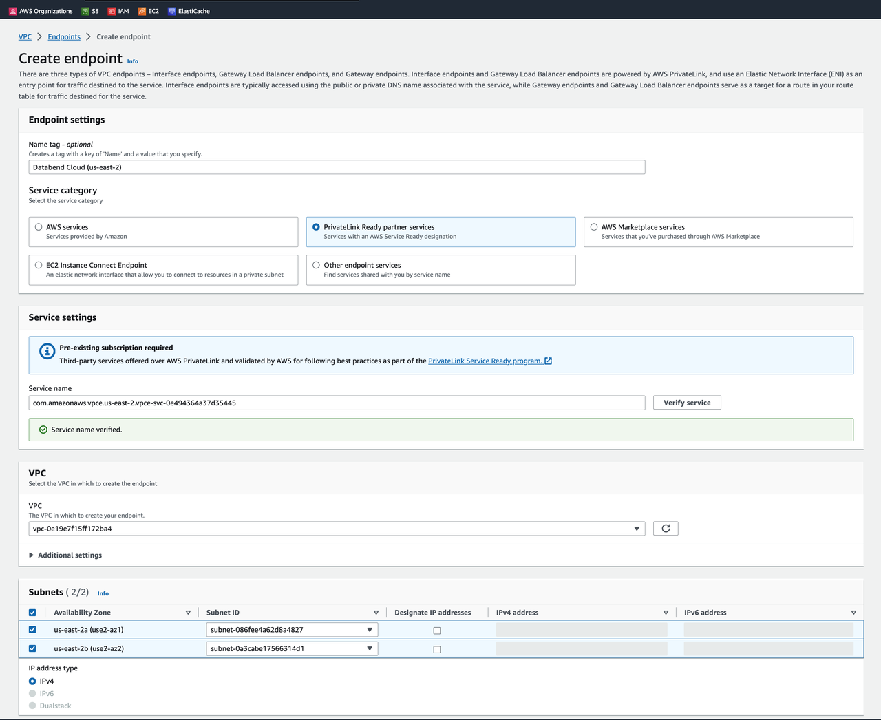 Create Endpoint Sheet